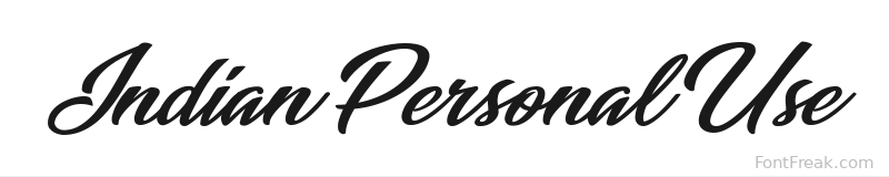 Indian Personal Use font preview