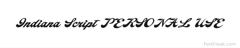Indiana Script PERSONAL USE font preview