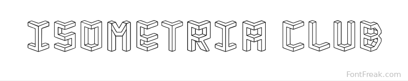 Isometria Club font preview