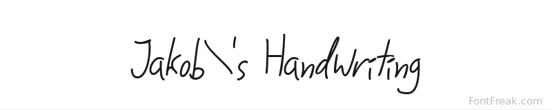 Jakob's Handwriting font preview