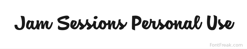 Jam Sessions Personal Use font preview