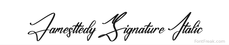 Jamesttedy Signature Italic font preview