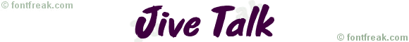 Jive Talk font preview