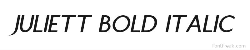 Juliett Bold Italic font preview