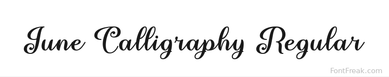June Calligraphy Regular font preview