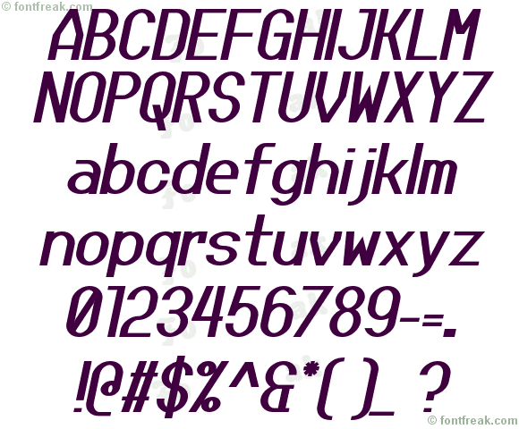 Jupiteroid Bold Italic — all characters