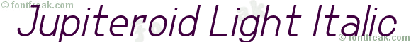 Jupiteroid Light Italic font preview