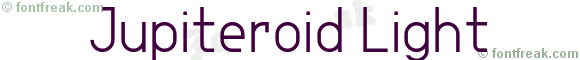 Jupiteroid Light font preview