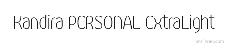 Kandira PERSONAL ExtraLight font preview