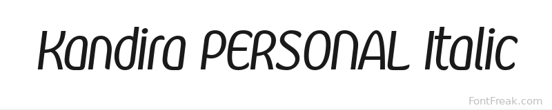 Kandira PERSONAL Italic font preview