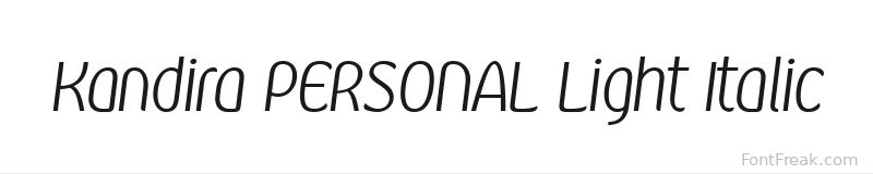 Kandira PERSONAL Light Italic font preview
