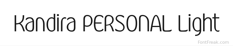 Kandira PERSONAL Light font preview
