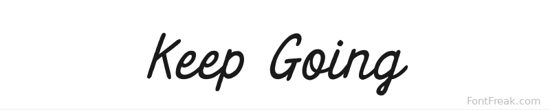 Keep Going font preview