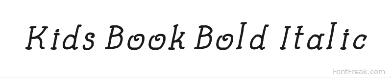 Kids Book Bold Italic