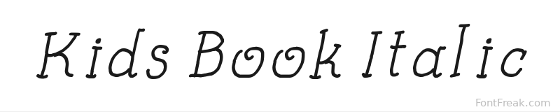 Kids Book Italic font preview