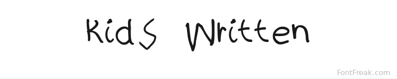 kidS Written font preview