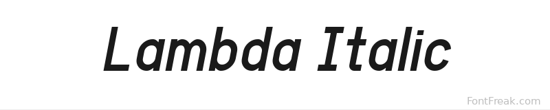 Lambda Italic font preview