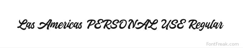 Las Americas PERSONAL USE Regular font preview