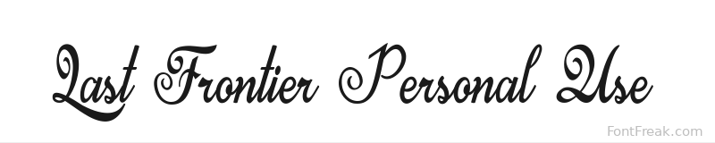 Last Frontier Personal Use  font preview