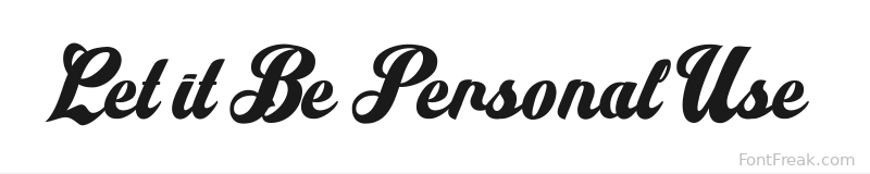 Let it Be Personal Use  font preview