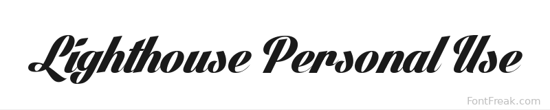 Lighthouse Personal Use font preview