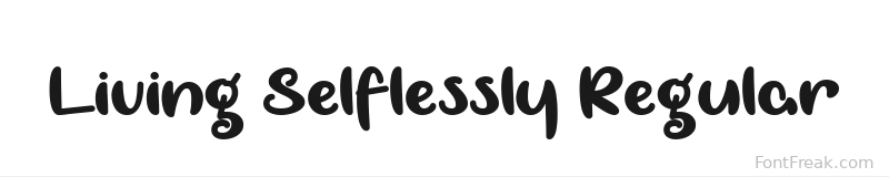 Living Selflessly Regular font preview