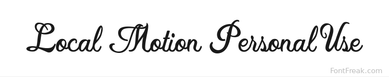 Local Motion Personal Use font preview