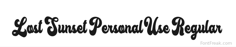 Lost Sunset Personal Use Regular font preview