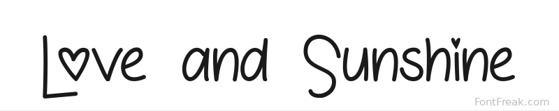Love and Sunshine font preview