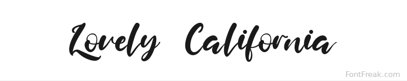 Lovely California font preview