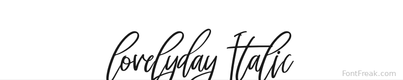 lovelyday Italic font preview