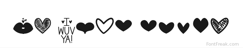 MF Love Dings font preview