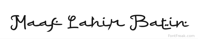 Maaf Lahir Batin font preview