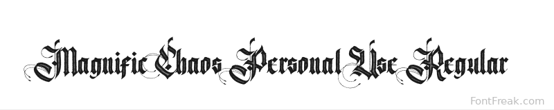 Magnific Chaos Personal Use Regular font preview