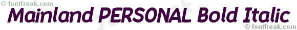 Mainland PERSONAL Bold Italic
