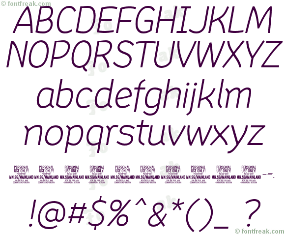 Mainland PERSONAL Light Italic