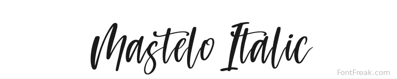 Mastelo Italic font preview