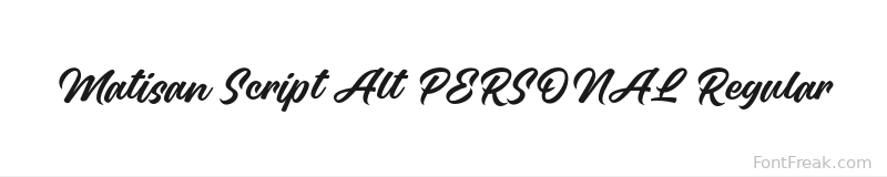 Matisan Script Alt PERSONAL Regular font preview
