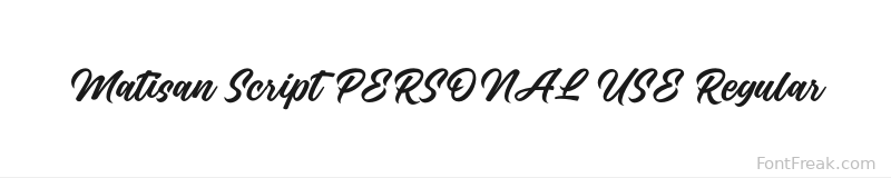 Matisan Script PERSONAL USE Regular font preview