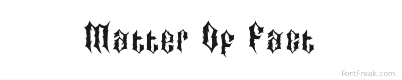 Matter Of Fact font preview