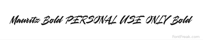 Mauritz Bold PERSONAL USE ONLY Bold font preview