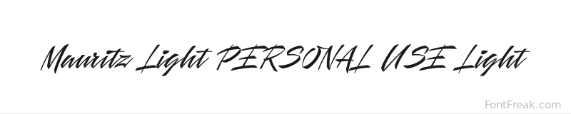 Mauritz Light PERSONAL USE Light font preview