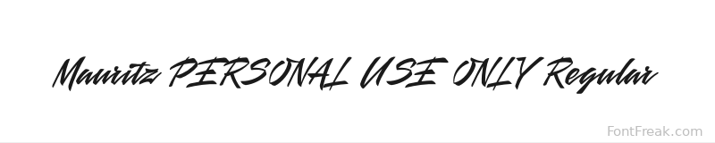Mauritz PERSONAL USE ONLY Regular font preview