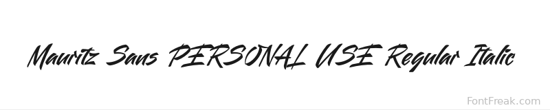 Mauritz Sans PERSONAL USE Regular Italic font preview