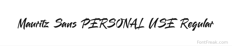 Mauritz Sans PERSONAL USE Regular font preview