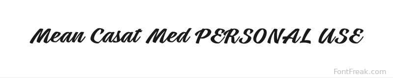 Mean Casat Med PERSONAL USE font preview