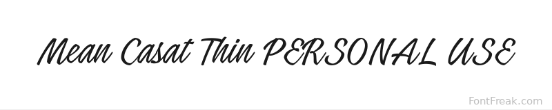 Mean Casat Thin PERSONAL USE font preview