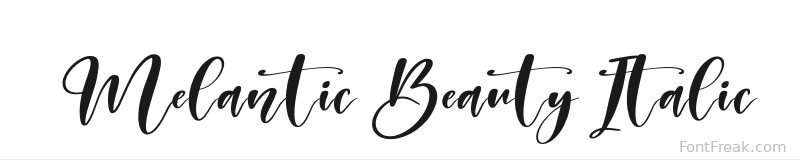 Melantic Beauty Italic font preview