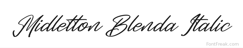 Midletton Blenda Italic font preview