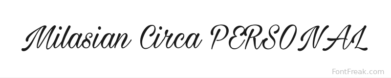 Milasian Circa PERSONAL font preview